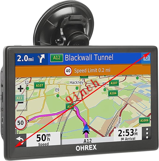 OHREX N900 GPS Navigator for Car, 9 inch Truck GPS Commercial Drivers, Trucker GPS for Semi Truck 2025, Latest 2026 Map wi...