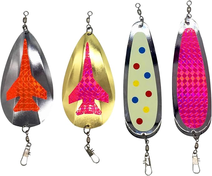 KOKOPROS Kokanee Salmon Dodger Blanks & Teardrop Fishing Lures - Multicolor, Gold, Silver, Hot Pink Variants - Durable Ste...
