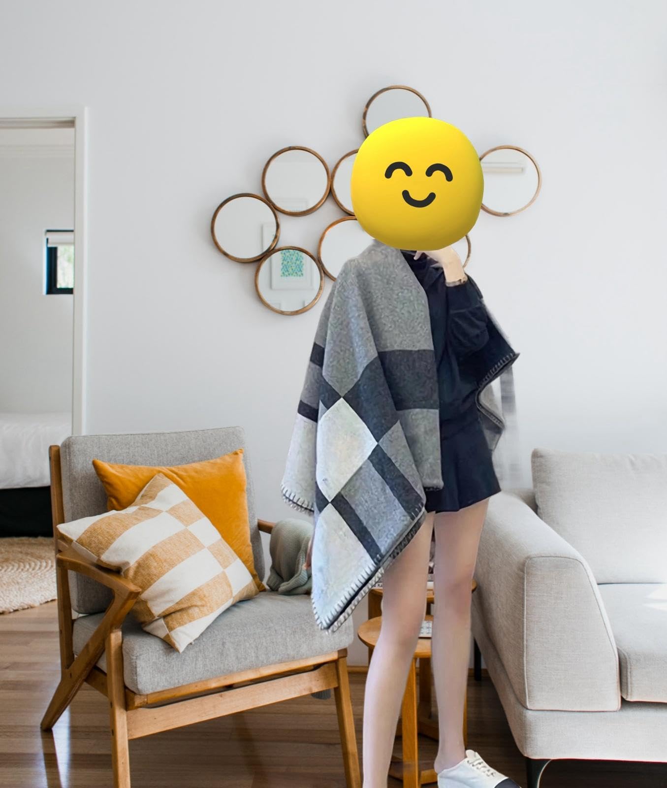 Fcteap h Blanket Soft Throw Blanket Faux Fleece Cashmere Plaid Warm Shawl Thick Knitted Plush Cozy Comfy for Women Throw Blanket for Sofa Couch Bed Queen King Size 55x66 in (Orange)