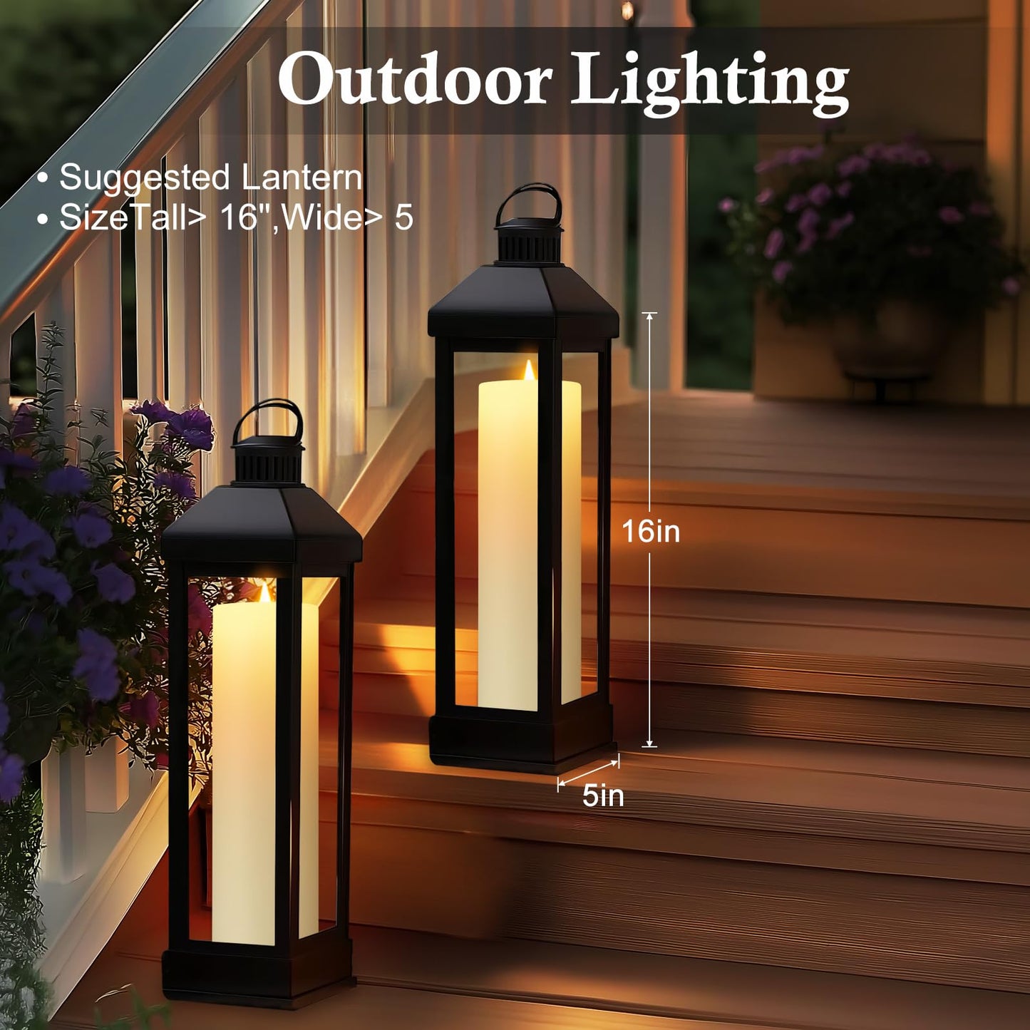 14" x 4" Large Outdoor Candles, Waterproof Flickering LED Flameless Candles with Timer, Battery Operated Candles with Remote Control Realistic Fake Pillar for Patio Porch Lanterns, Ivory 1 Pack