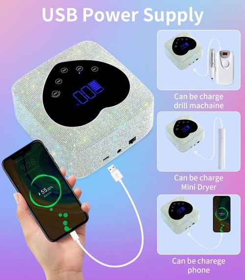 Cordless Rechargeable UV Nail Lamp & 30000RPM Portable Nail Drill