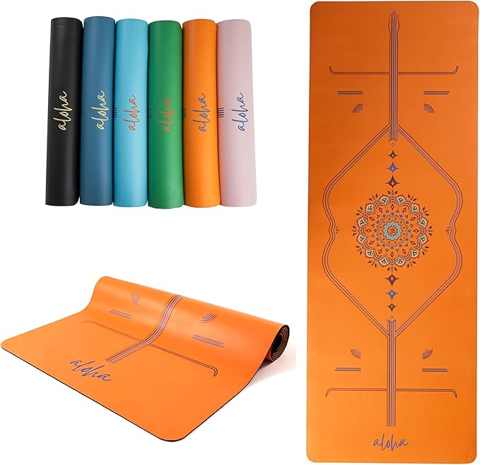Aloha Bliss Premium Yoga Mat – 72” x 27 - Thick, Non-Slip & Durable | Sweat-Resistant, Lightweight & Portable | Perfect for Yoga, Pilates, Home Workouts, Gym & Studio Practice - Eco-Friendly