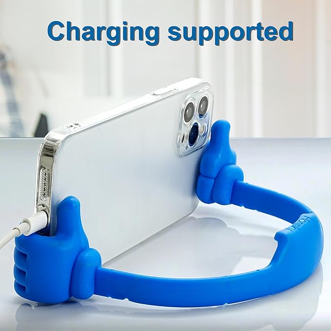 Honsky Cell Phone Stand Holder, Thumbs Up Lazy Phone Stand, Universal Adjustable Flexible, Cute Perfect Stocking Stuffers Gifts for Teen Girls, Compatible with Cell Phones & Tablets,Flag Blue