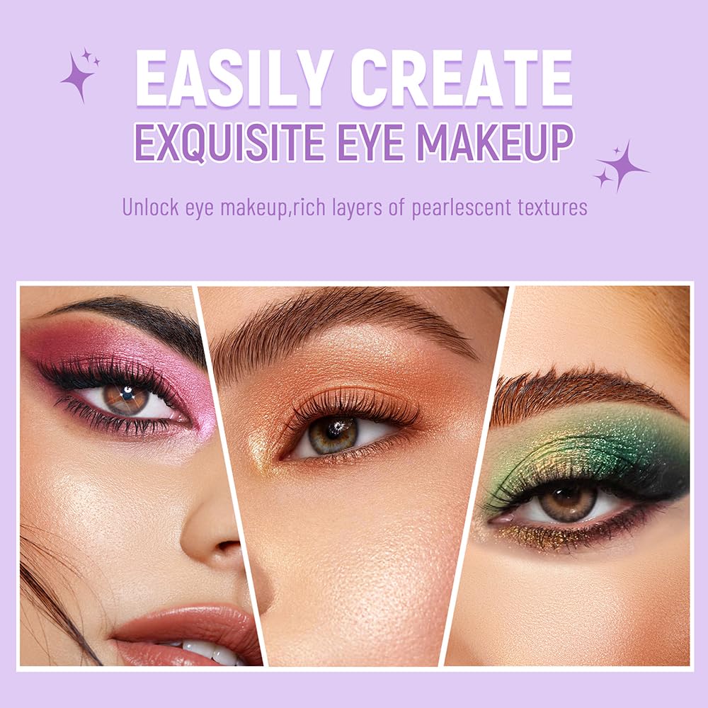 JUAAZIN Brownish Red Brown Shimmer Eyeshadow Double Colors Palette, High Pigment Eye Shadow Powder, Blendable Smooth and Texture