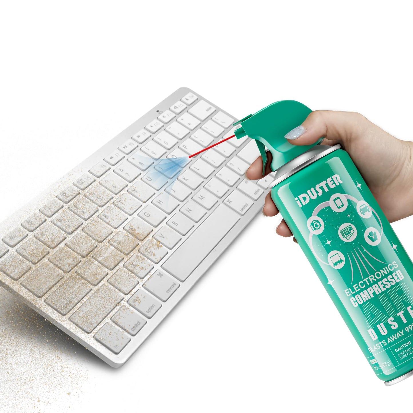 Iduster Compressed Air Duster For Electronics - Disposable Air Cans Cleaner Bulk For Computer And Keyboard, 12 Packs