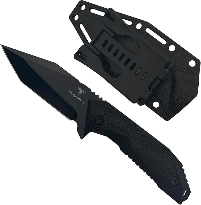 TAKUMITAK Hunting Survival Knife 9" Full Tang Fixed Blade Knives Camping Gear with Extra Set of FRN Handle Scales, MOLLE C...