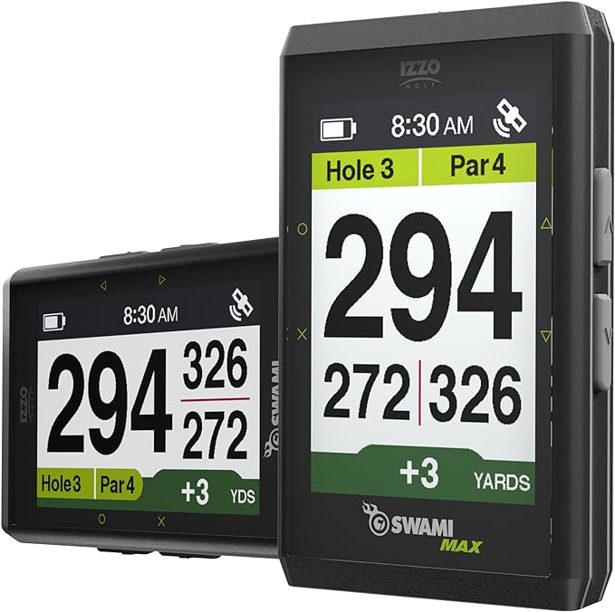 Izzo Golf Swami Max Handheld GPS Unit - Rangefinder Golf GPS with Oversized Large Color Screen for Measuring Golf Distance...