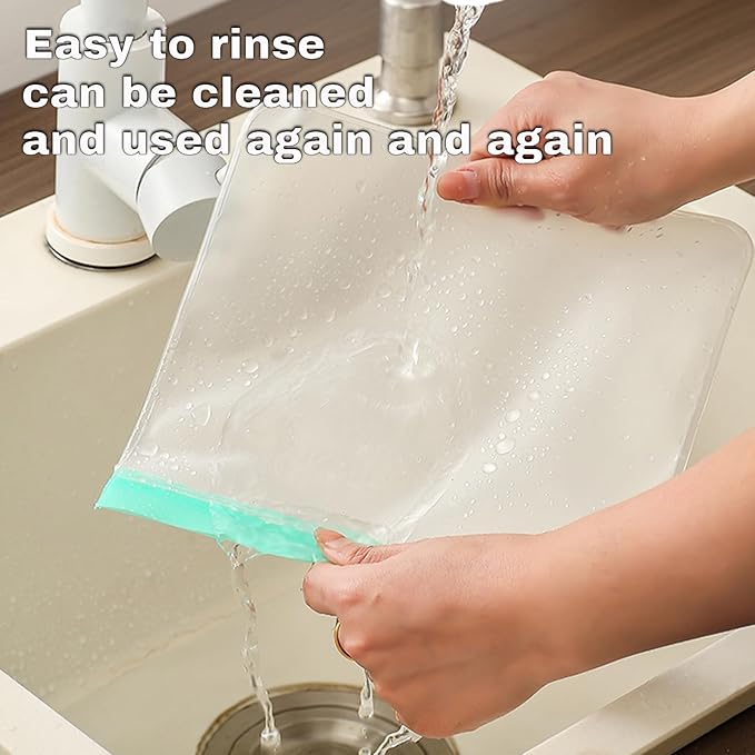 8 Pack Reusable Gallon Freezer Bags Dishwasher Safe, BPA Free Reusable 1 Gallon Bags Silicone, Leakproof Storage Bags for Marinate Meats, Cereal, Vegetables, Home Organization(Green)