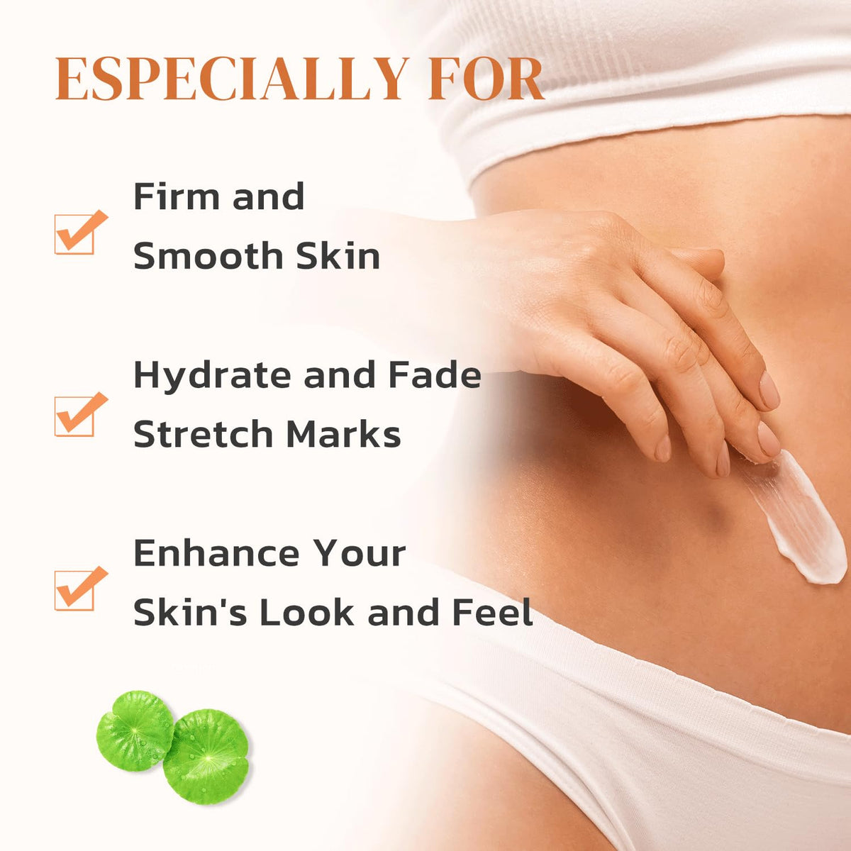 Green Luxe B Flat Belly Firming Cream - Skin Tightening Cream for Body: Lift & Tone Tummy, Thighs, Booty & Arms - Stretch Mark &