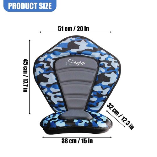Thickened Kayak Seats - Premium Shockproof Seats with Back Support for Kayaking, Canoeing, Fishing, Paddle Boarding - Comfort, Versatility and Extra Storage (Thickened Blue, 2 pcs)