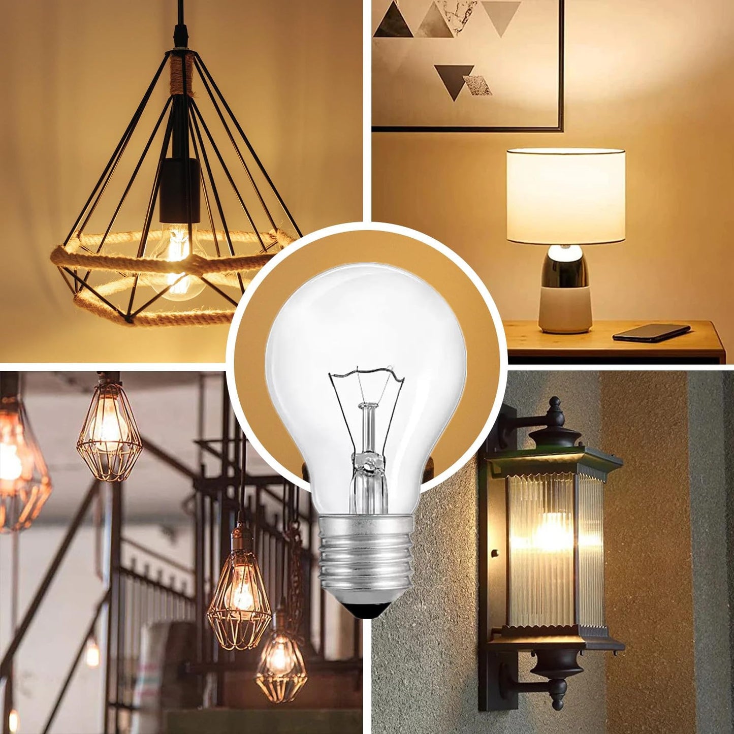 Hoimuv 75 Watt Incandescent Light Bulbs, A19 75 WATT Incandescent Bulb Shatter Resistant Rough Service Light Bulb 75 WATTS A19 Shape (4PACK)