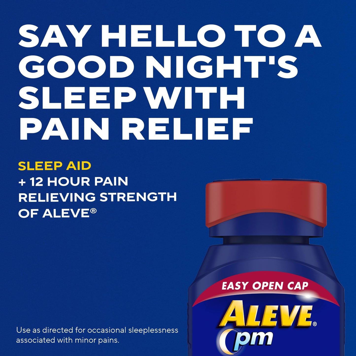 Aleve PM Sleep Aid Plus Pain Reliever Caplets, Naproxen Sodium & Diphenhydramine HCl, Nighttime, 120 Count