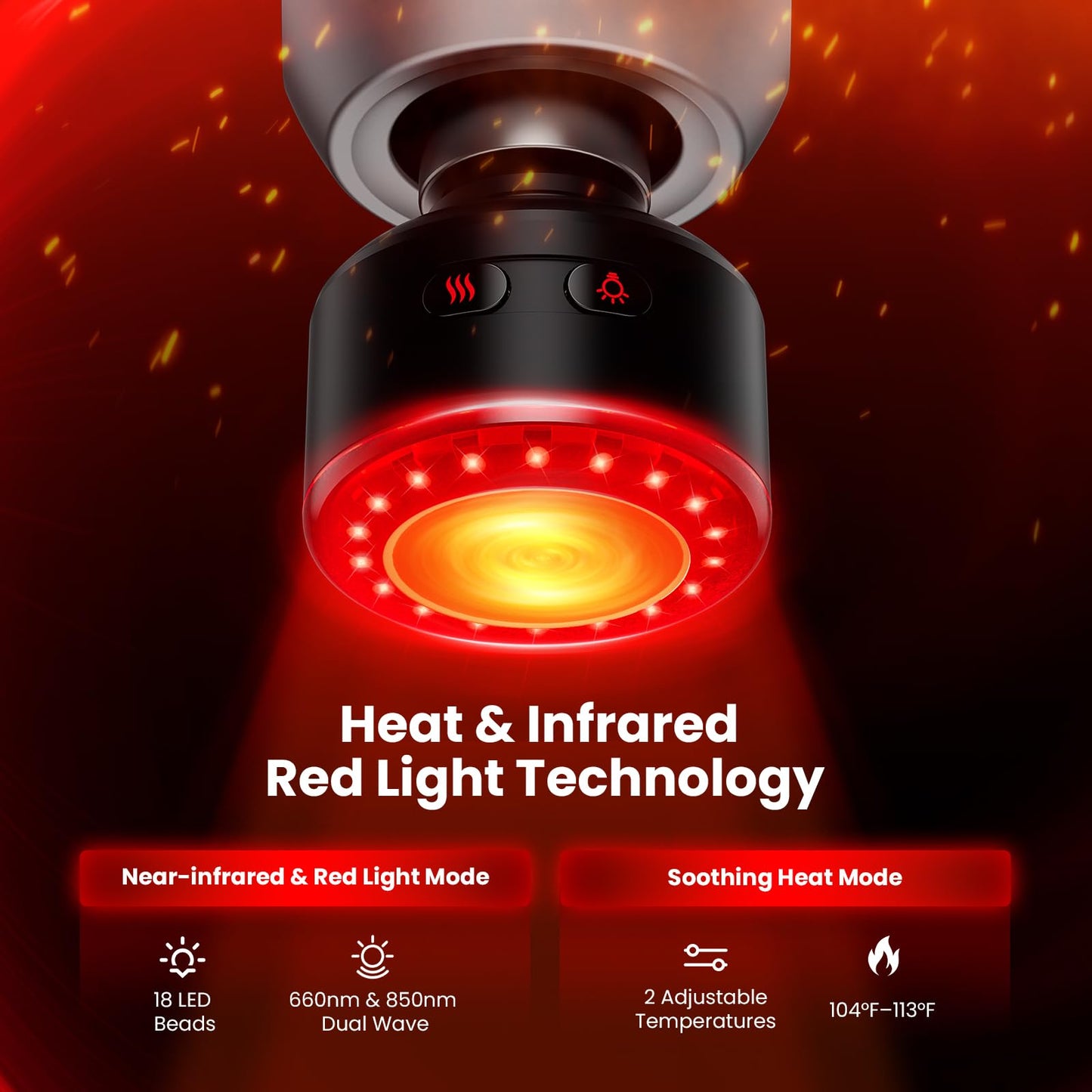 BOB AND BRAD C2 Ultra Massage Gun with Heat, Red LED & Infrared, FSA Eligible Deep Tissue Percussion Massager for Pain Relief, Electric Muscle Recovery for Athletes, HSA Approved
