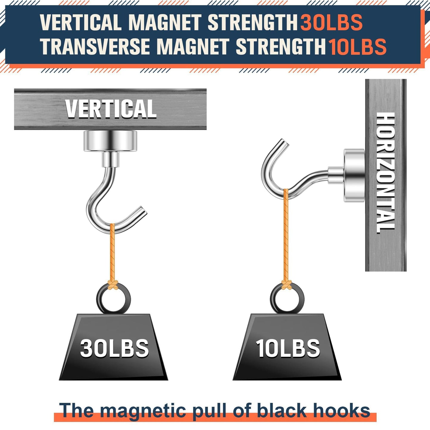 FINDMAG 28 Pack Magnetic Hooks, 30LB Strong Magnet Hooks for Cruise Cabins, Heavy Duty Magnets with Hook for Hanging Dog Leash, Locker, Toolbox, Storage and Grill (Silver)