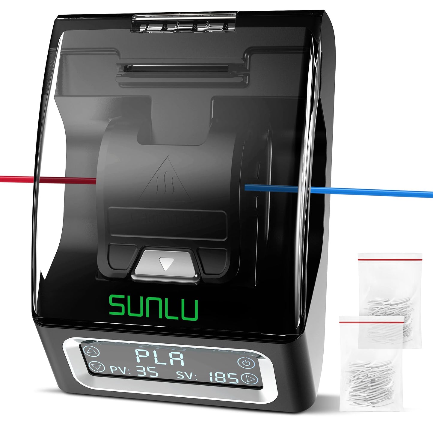 SUNLU Official Filament Connector, 400Pcs PTFE Sleeve Filament Splicer for 3D Printer Filament 1.75mm, Fast Heating Filament Welder Compatible with PLA PETG TPU ABS PA Nylon, Easy to Use