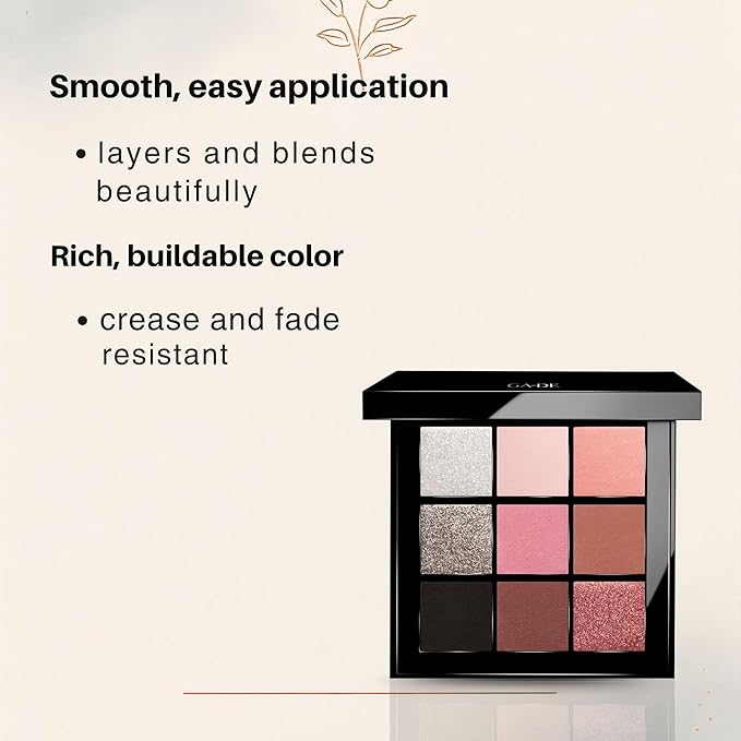 GA-DE Velveteen Eyeshadow Palette, 55 - Eyeshadow Collection with Light to Deep Shades - for Matte, Metallic, Silky and Shimmery Finishes - 0.286 oz