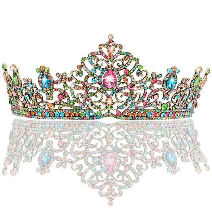 AHONEY Medieval Tiaras and Crowns for Women, Baroque Queen Crown Vintage Princess Fairy Tiara for Birthday Prom Halloween ...