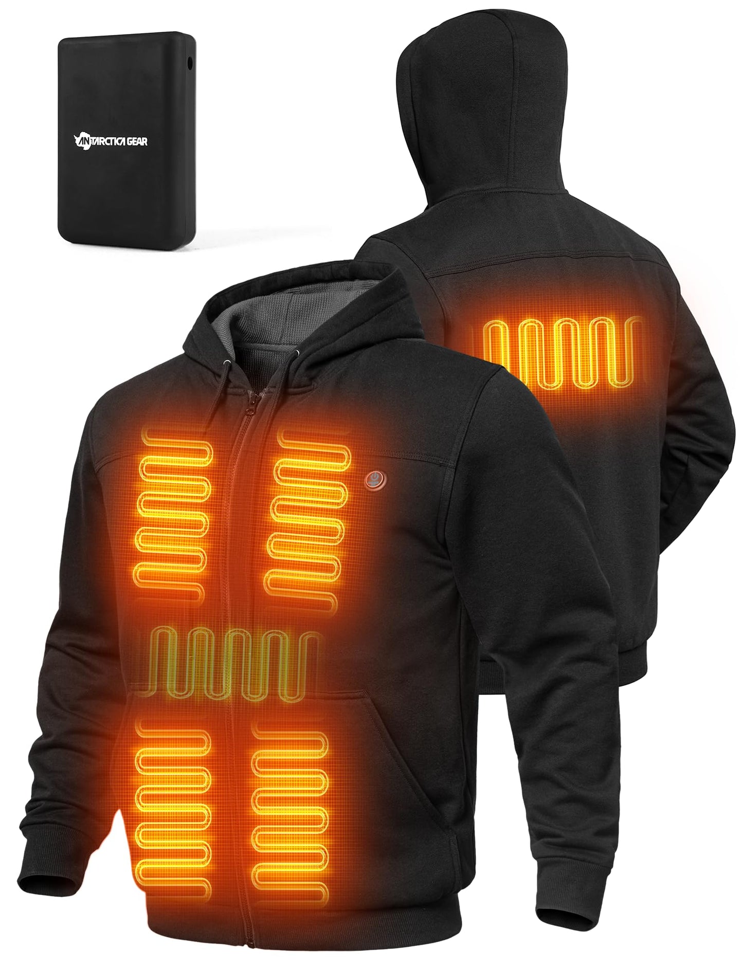 ANTARCTICA GEAR Heated Hoodie Sweater for Men Women, with 12V 15000mAh Battery Pack, Heated Sweatshirt Work Jacket