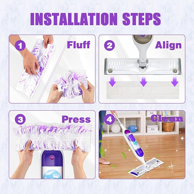 48 Pack PowerMop Refill Pads for Swiffer Power Mop - Multi-Surface Floor Cleaning Mop Pads, Compatible with Swiffer Wet Pads Refill, 12 Layers Thickened Durable | Super Absorbent