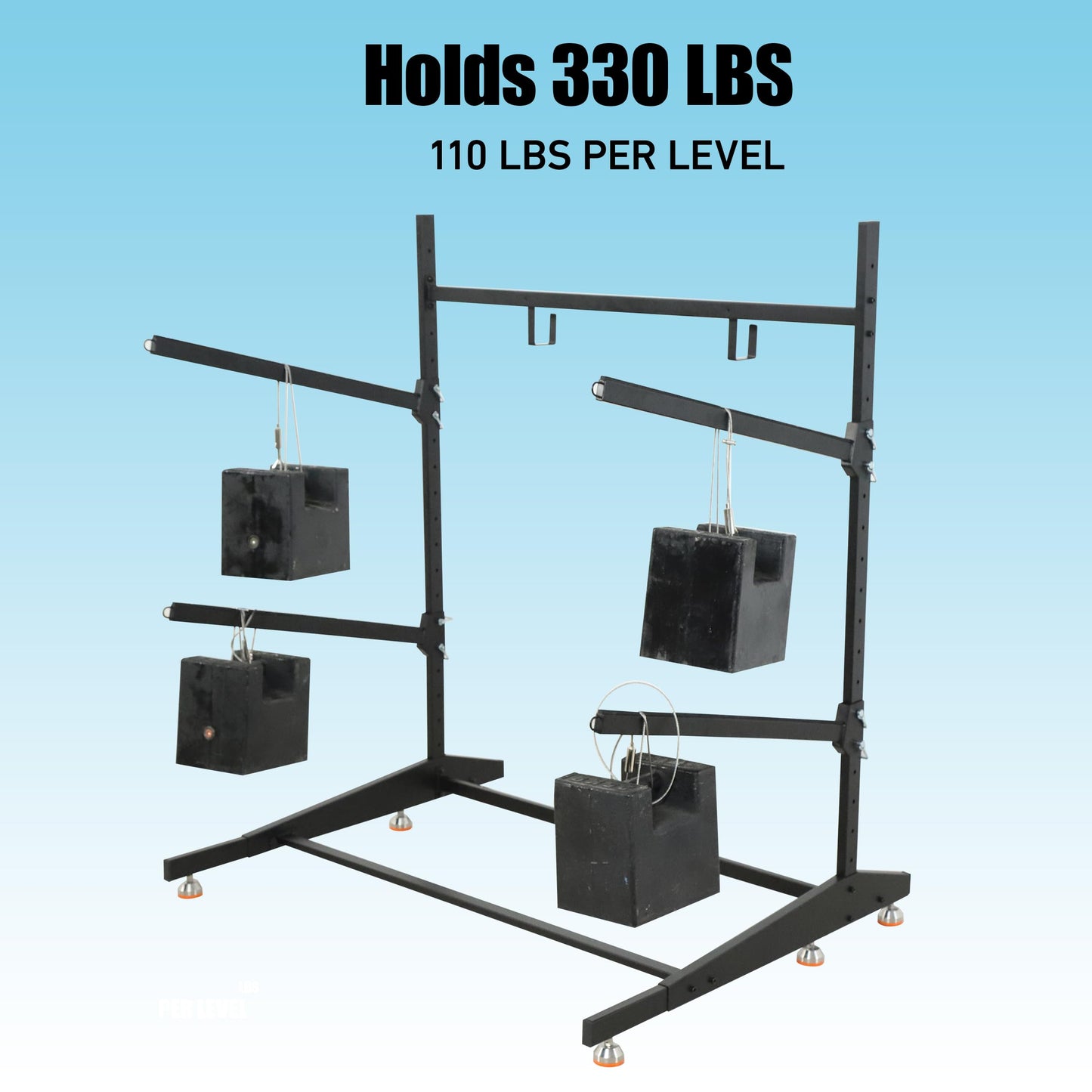AlloyLake Kayak Rack Pro - Thickened & Reinforced Kayak Storage Rack - Freestanding Kayak and Canoe Rack - Adjustable Kayak Hanger - Kayak Stand for Indoor & Outdoor(Black, 2-Tier for 2 Kayaks)