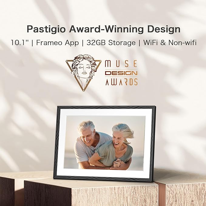 Digital Picture Frame, 10.1'' Frameo Digital Frame Wifi, 32GB Memory, 1280*800 HD Touch Screen Digital Photo Frame, Wall Mountable, Auto-Rotate, Share Instantly, Wedding, Birthday Gifts for Women, Mom