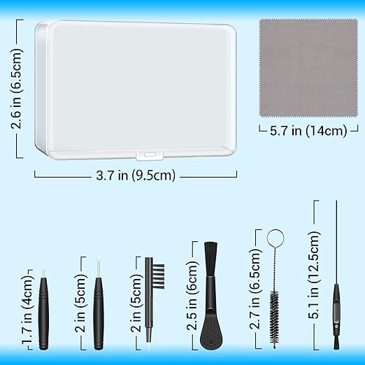 Hearing Aid Cleaning Kit, Hearing aid Cleaning Tools, Hearing Aid Brushes for Cleaning, Hearing Aid Amplifier Cleaner Kit, Hearing Aid Accessories with case, Gifts for Relatives and Friends (8 Pcs)