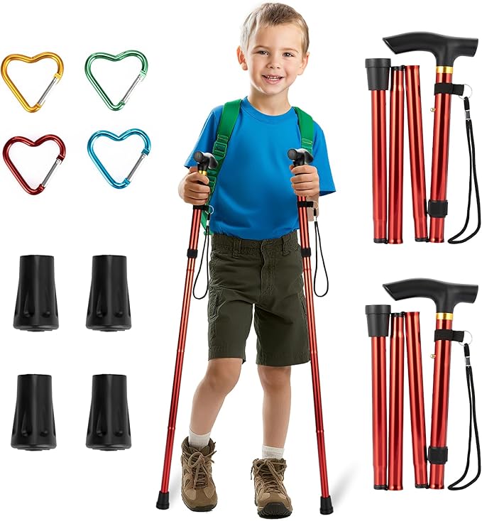 Elfzone Trekking Poles - Hiking Poles for Kids,Telescopic, Collapsible, Ultralight for Hiking