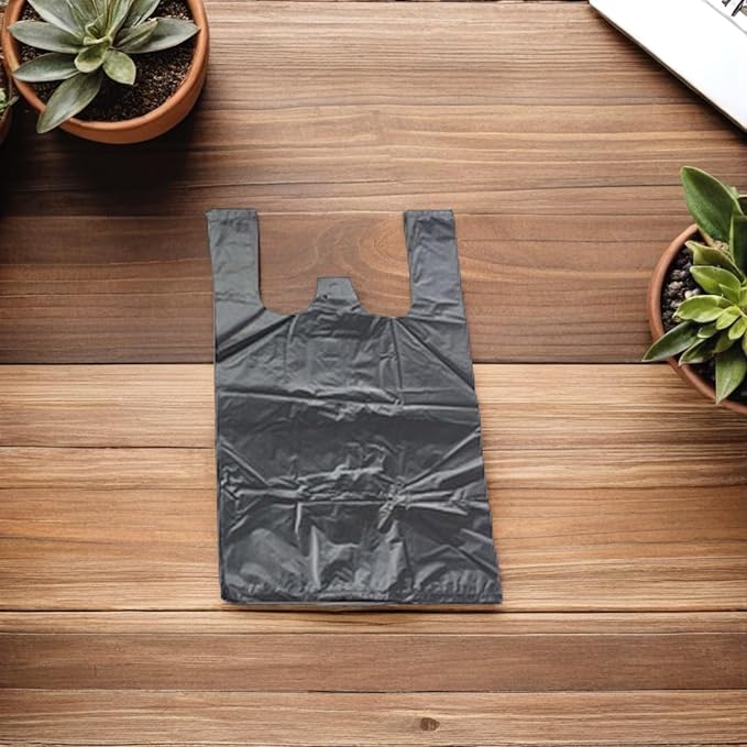 Vest Trash Bags for Car 200pcs Disposable Mini Small 18X26 Inch Black Sanitary Litter Waste Bags Personal Garbage Disposal for Vehicle Use