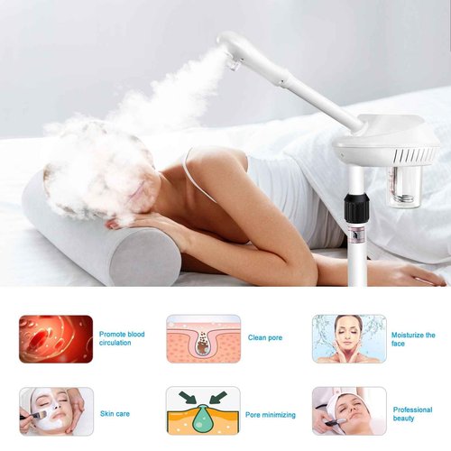 Chetunju Professional Facial Steamer for Atomization Humidifier Atomizer, Adjustable Height and Angle, Face Steamer Clean Skin Firming Pores and Moisturizing Suitable for a Beauty, Spa, at Home