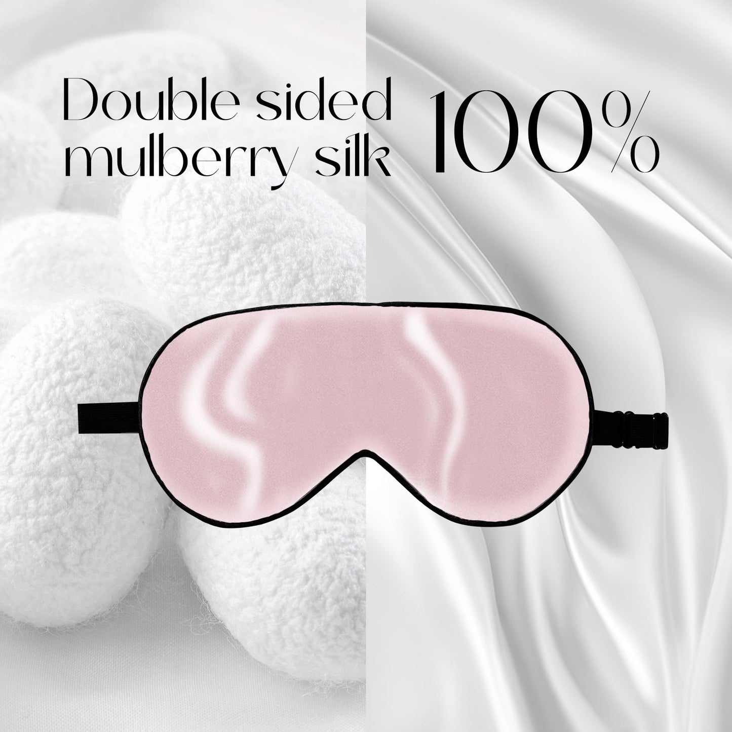ZIMASILK 2 Pack 100% Natural Silk Sleep Mask, Adjustable Super-Smooth Soft Eye Mask for Sleep, Multiple Color Options (Navy Blue + Pink)
