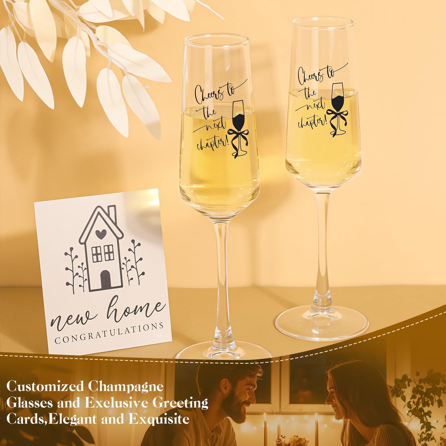 Personalized Wedding Gifts for Couples 2025 | Wedding Registry Ideas with Custom Champagne Flutes, Acacia Wood Board, Cotton Towel, Bridal Shower Gift Basket | Wedding Gifts for Newlyweds