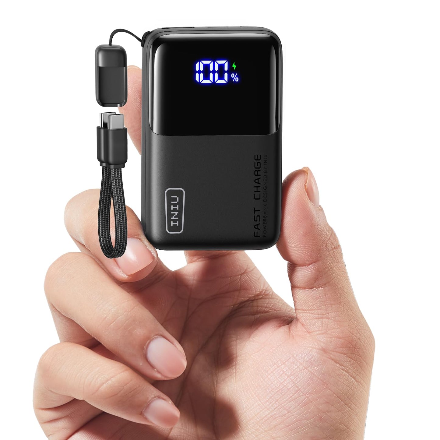 INIU Pocket Size Portable Charger, Ultra Small 10000mAh 45W PD Power Bank, USB C in&Out Fast Charging Battery Pack, Travel Essentials Powerbank for iPhone 16/15 Pro Max, iPad Air, Samsung S22 S27 etc