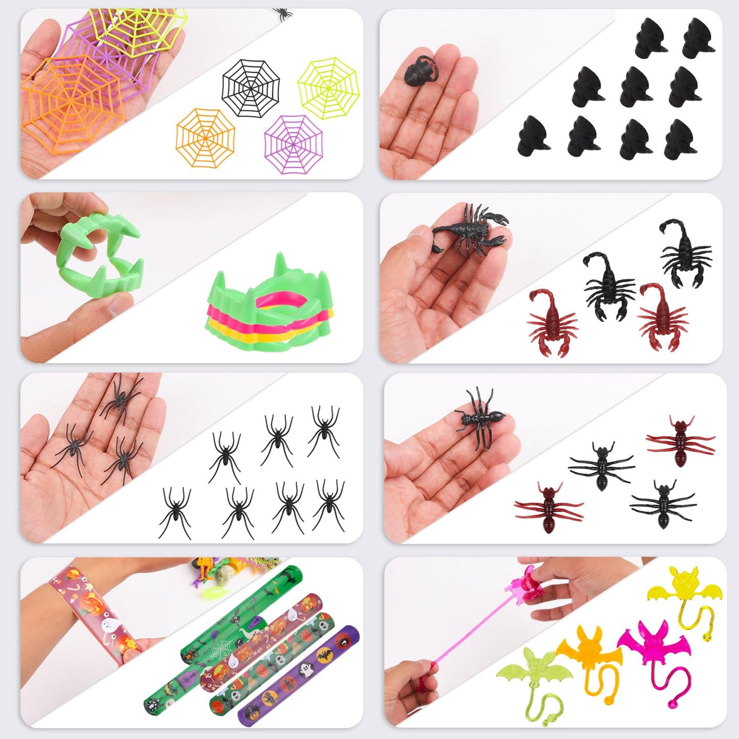 SULOLI 130pcs Halloween Party Toys Assortment, Halloween Toys Bulk for Kids Halloween Goodies Bags fillers Prizes Trick or Treat Classroom Party Supplies