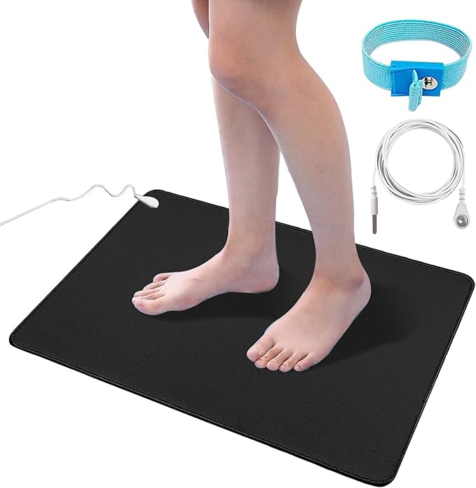 WONMAOUL Grounding Mat Kit for Healthy Grounding Energy, Grounding Pad for Sleep with Grounding Wristband & 15ft Grounding Cord, for Improve Sleep