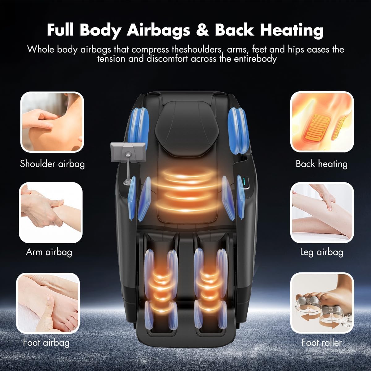 micmi Massage Chair Full Body, 4D Zero Gravity Massage Chair Recliner with Airbags SL-Track Shiatsu Massage, 12 Auto Modes, Back Heating, Touch Screen Controller