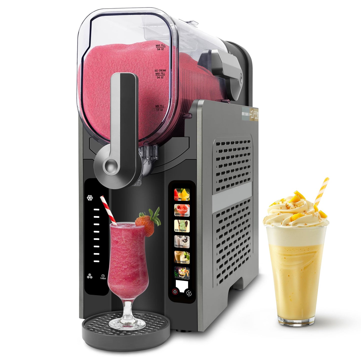 KELTEROOM Slushie Machine for Home with LED Display - One-Touch Reservation & 6 Pre-set Programs,No Ice Needed Slushy Machine 88oz Frozen Drink Machine for Frozen Margaritas,Frappés& Ice Cream Slushie