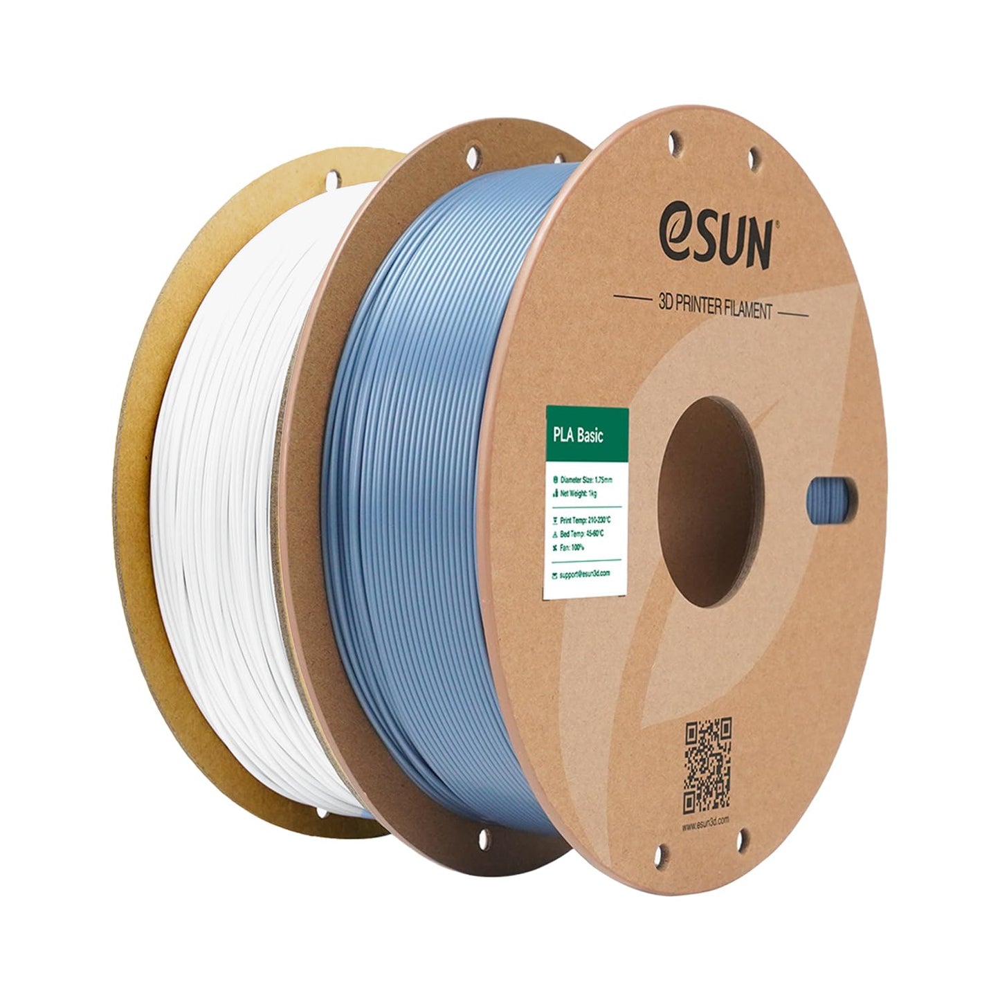 eSUN PLA Basic Filament 1.75mm, 3D Printer Filament High Speed PLA for Fast Printing, 1KG Spool, 2 Spools 3D Printer Filament, G