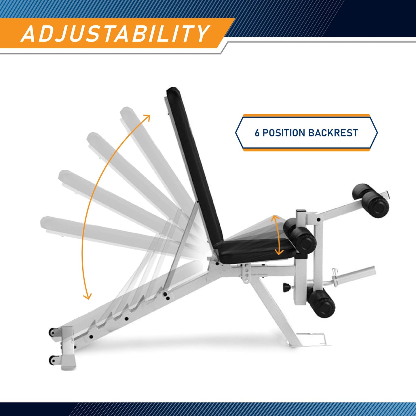 Marcy Foldable Full-Body Workout Bench with Adjustable 6-Position Backrest & Leg Extension - Compact Incline Decline Weight Bench Station for Home Gym Strength Training
