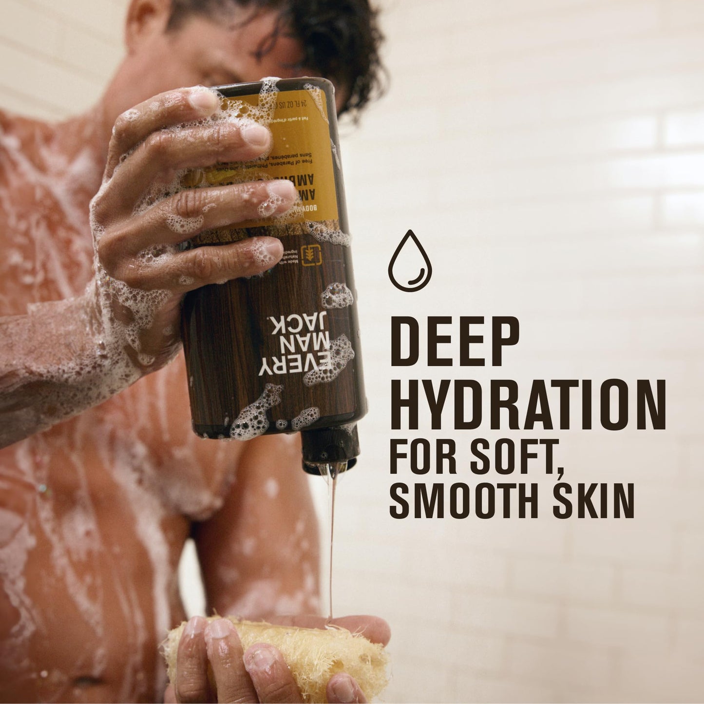 Every Man Jack Mens Hydrating Body Wash for All Skin Types - Cleanse and Hydrate Skin with Naturally Derived Marine Extracts, Co