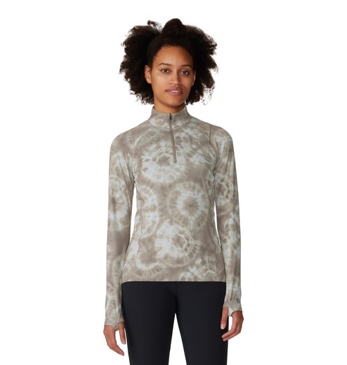 Mountain Hardwear Women's Crater Lake 1/2 Zip, Dunes Spore Dye Print, Large