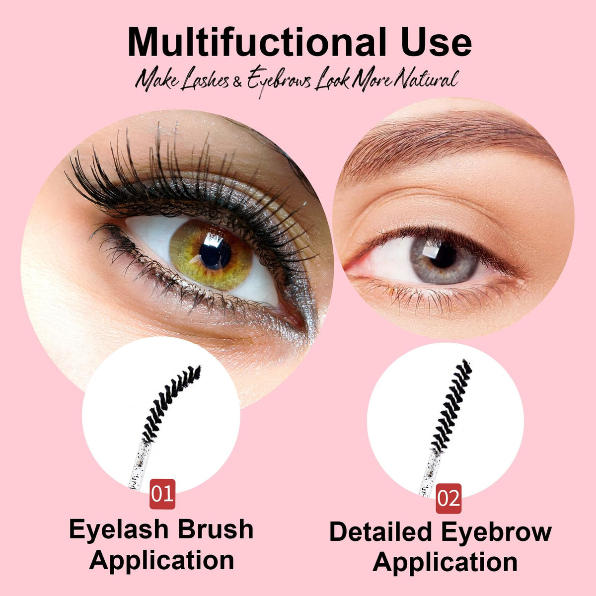 Corconess Skinny Mascara Wands 50pcs Mini Eyelash Brushes Disposable Lash Spoolies Micro Spoolies Eyebrow Brush Spoolies For Eye