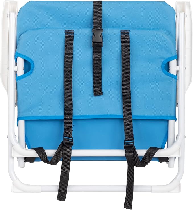 UDeuxff Folding Backpack Beach Chair,Portable Camping Chair with Storage Cup Holder & Adjustable Headrest,Backpack Lawn Chairs for Sunbathing,Camping (Blue)