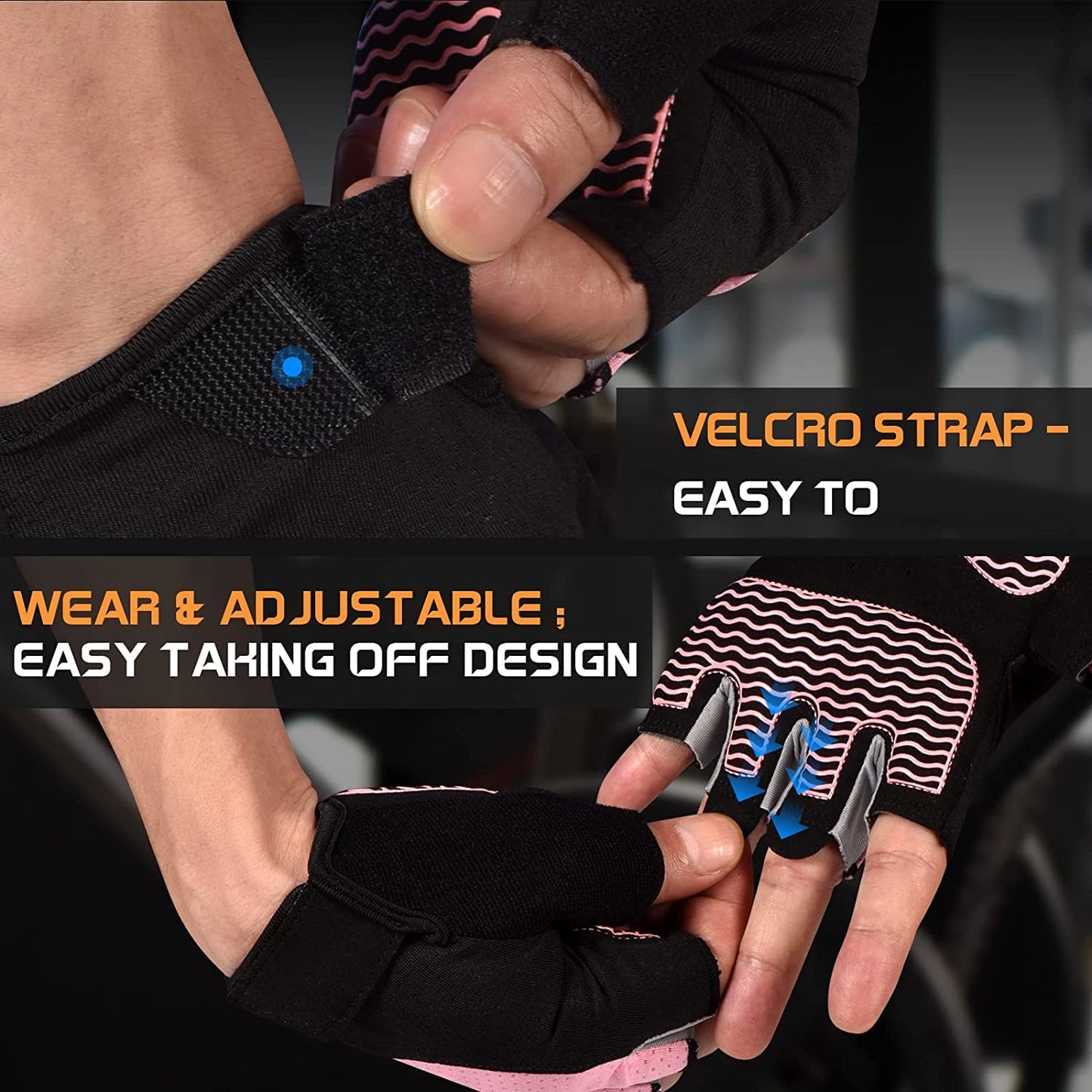 Sunnex Gym Gloves - Fingerless, Breathable Workout Gloves for Weightlifting, Sports Training