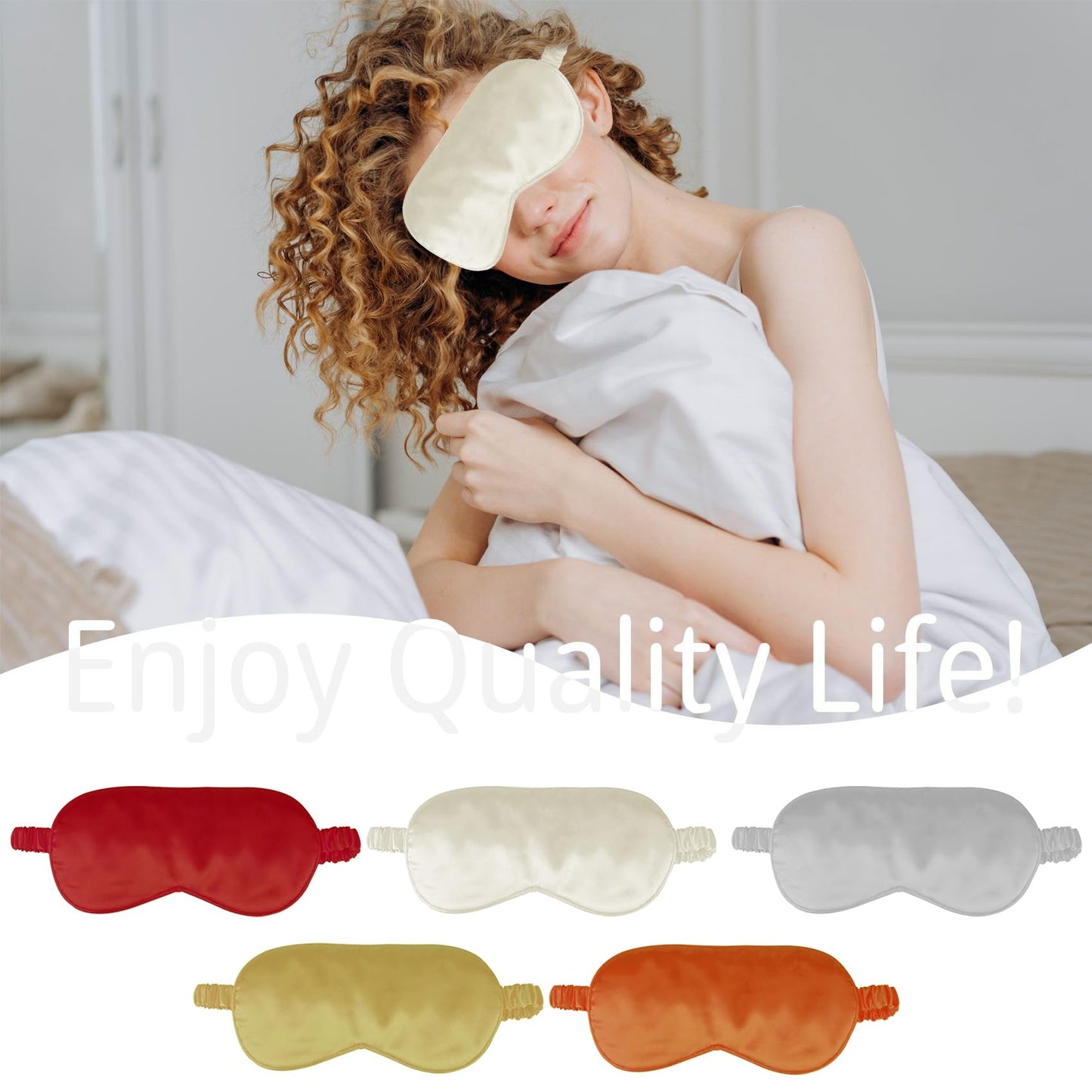 1 Pack Sleep Mask, Silk Eye Mask with Elastic Strap, Blindfold, Soft Silk Sleeping Mask for Girls, Women, Men (Red)