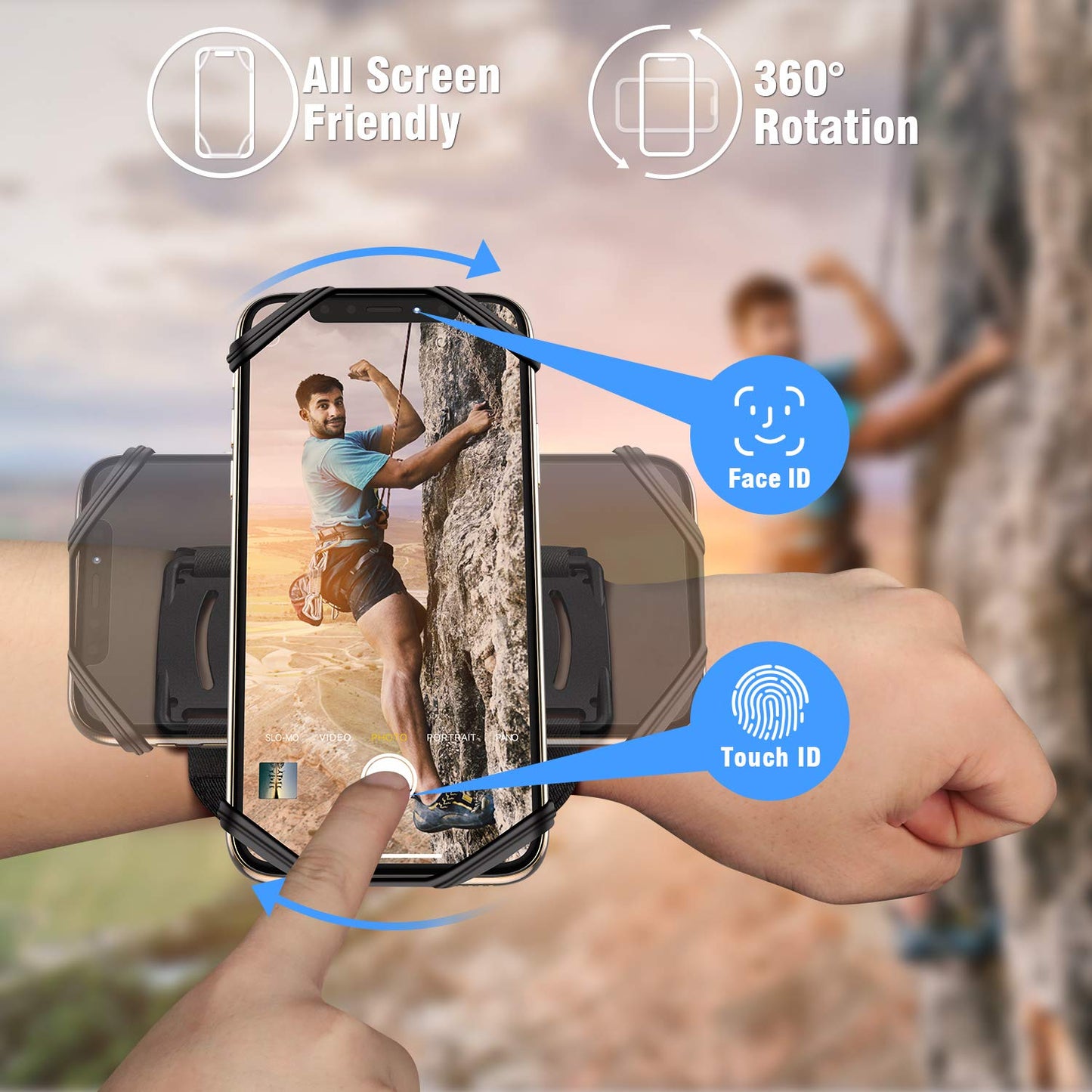 Vup Detachable Cell Phone Running Armband 360Rotatable For Iphone 16/15/14/13/Pro Max/Pro/Mini/12/11, Fits All 4-6.9 Inch Smartp