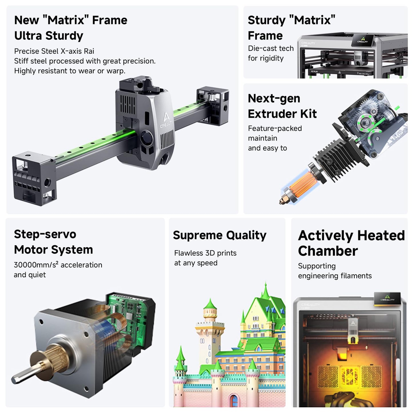 Official Creality K2 Plus Combo 3D Printers, Multicolor Printing Machine Up to 16 Colors, 600mm/s High-Speed Printing, Dual AI Camera for Monitoring, 350x350x350mm Build Volume