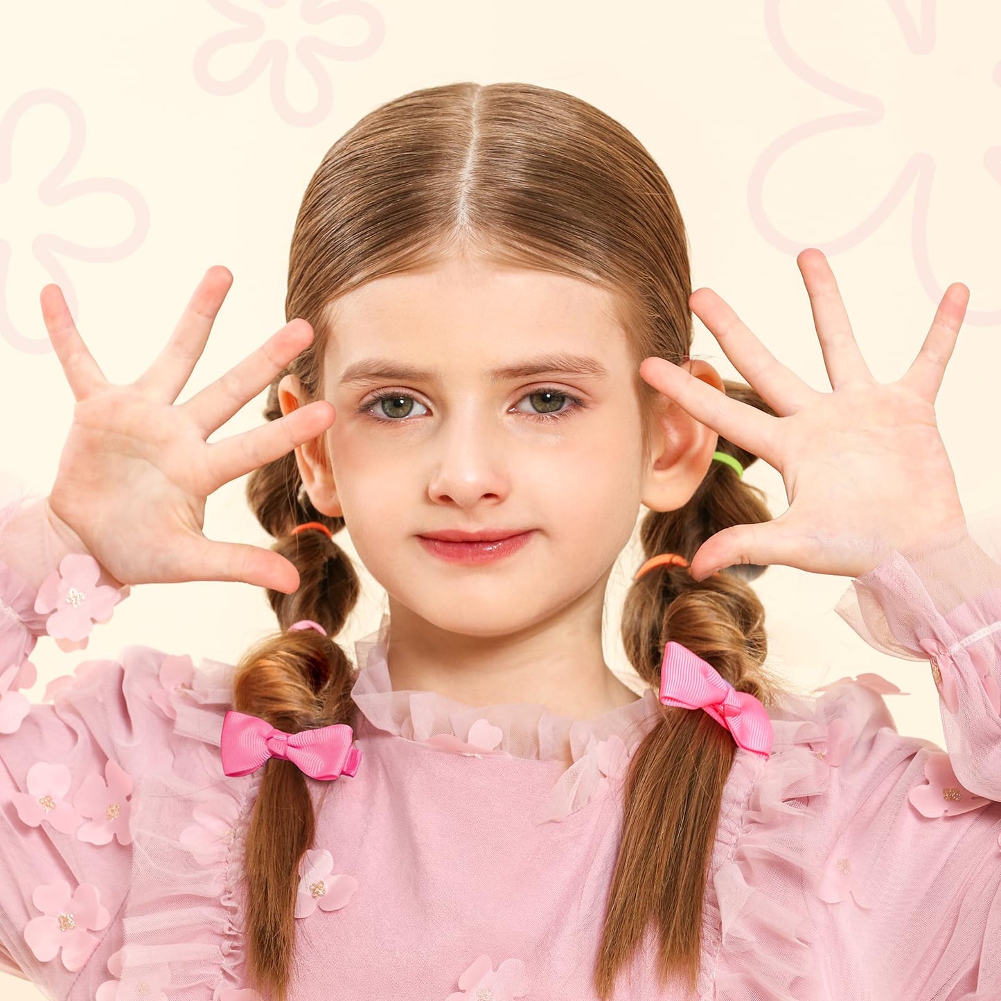 YGDZ Hair Accessories for Girls, Hair Ties for Little Girls, Elastic Baby Hair Ties, Rubber Bands for Hair, Bow Hair Clips, Kids Hair Ties, Small Hair Bands for Thin Hair, Toddler Hair Accessories