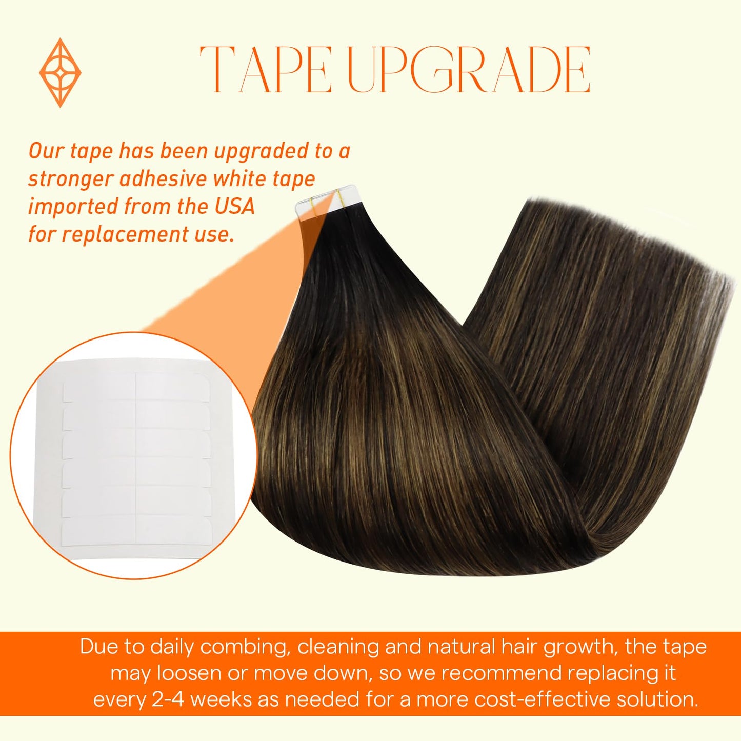 Full Shine Tape in Hair Extensions Human Hair 14 Inch Remy Human Hair Extensions Tape in Color 1B Black to Brown And Black Doubl