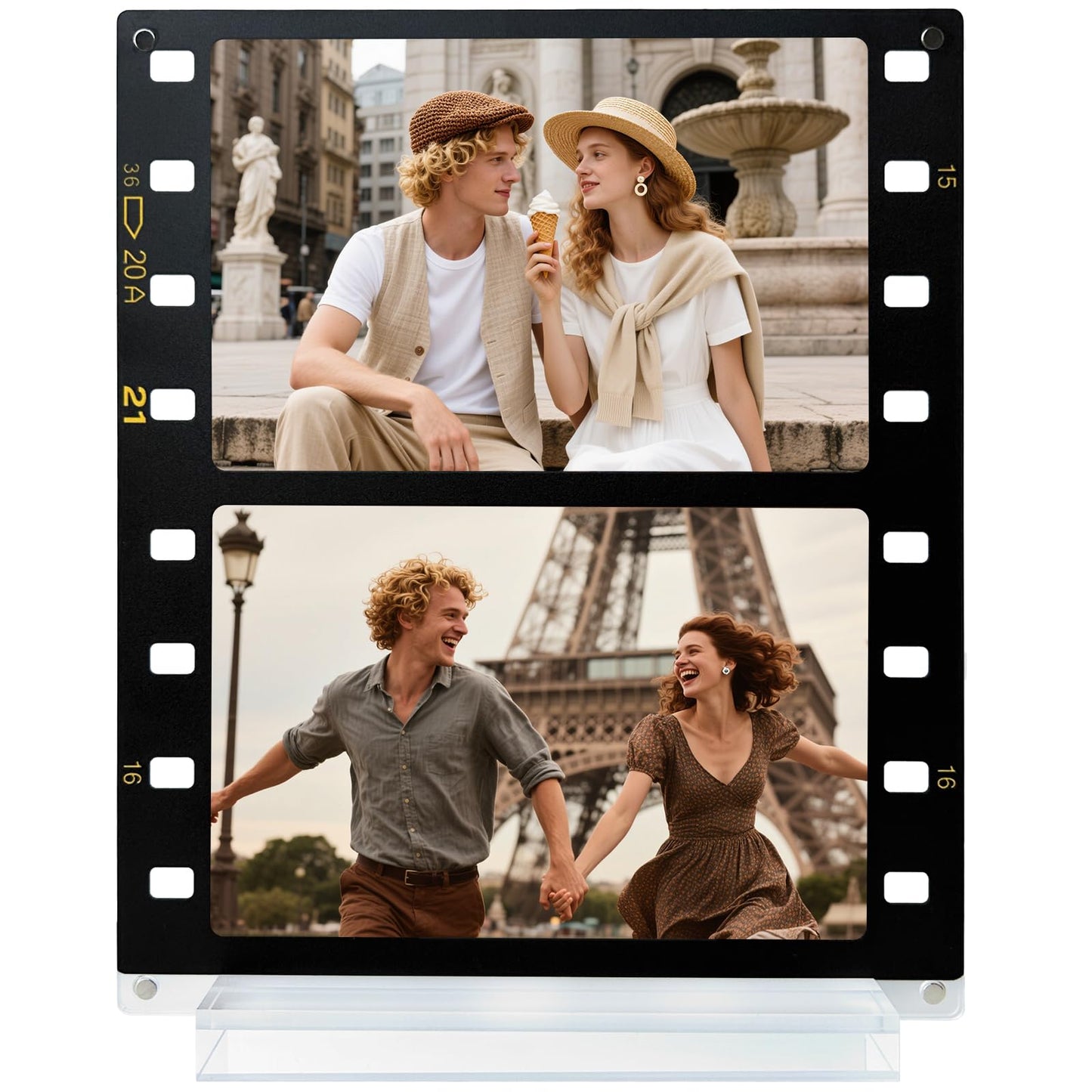 SOMTO Vintage Film Roll Magnetic Acrylic Picture Frame 4x6 – Meaningful Keepsake Gift for Wife, Husband, Boyfriend, Girlfriend – Birthday, Anniversary, Christmas,Wedding, Memory Photo Display