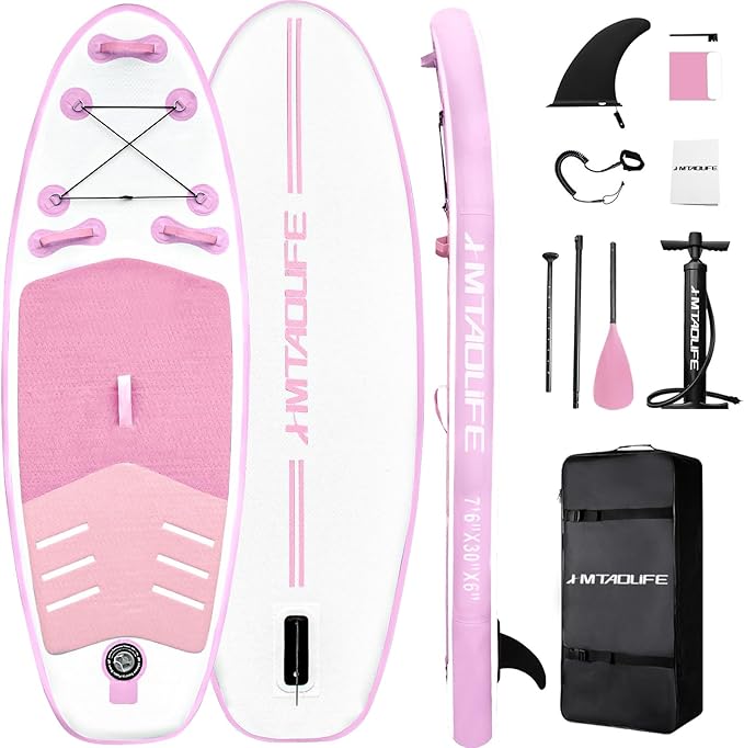 Kids Inflatable Stand Up Paddle Board, Kids Paddle Board with SUP Accessories, Anti-Slip EVA Deck, 7’6’’Child SUP for Kids...